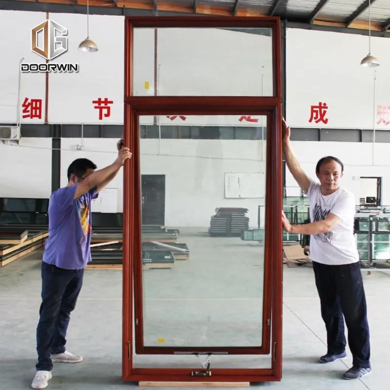 DOORWIN 2021usa nrfc certified 2 panel glass wood crank windows by Doorwin on Alibaba