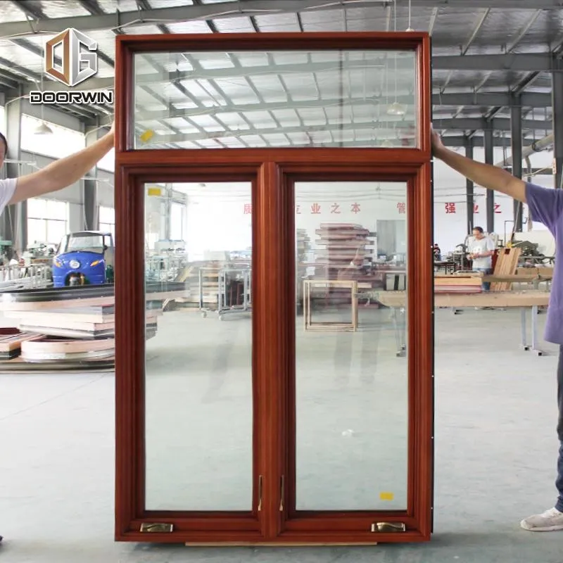 DOORWIN 2021usa nrfc certified 2 panel glass wood crank windows by Doorwin on Alibaba