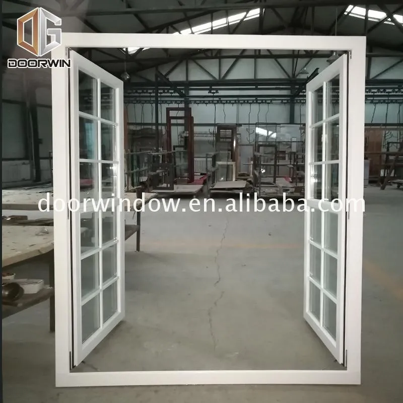 DOORWIN 2021white stain pine timber wooden window with grill design by Doorwin on Alibaba