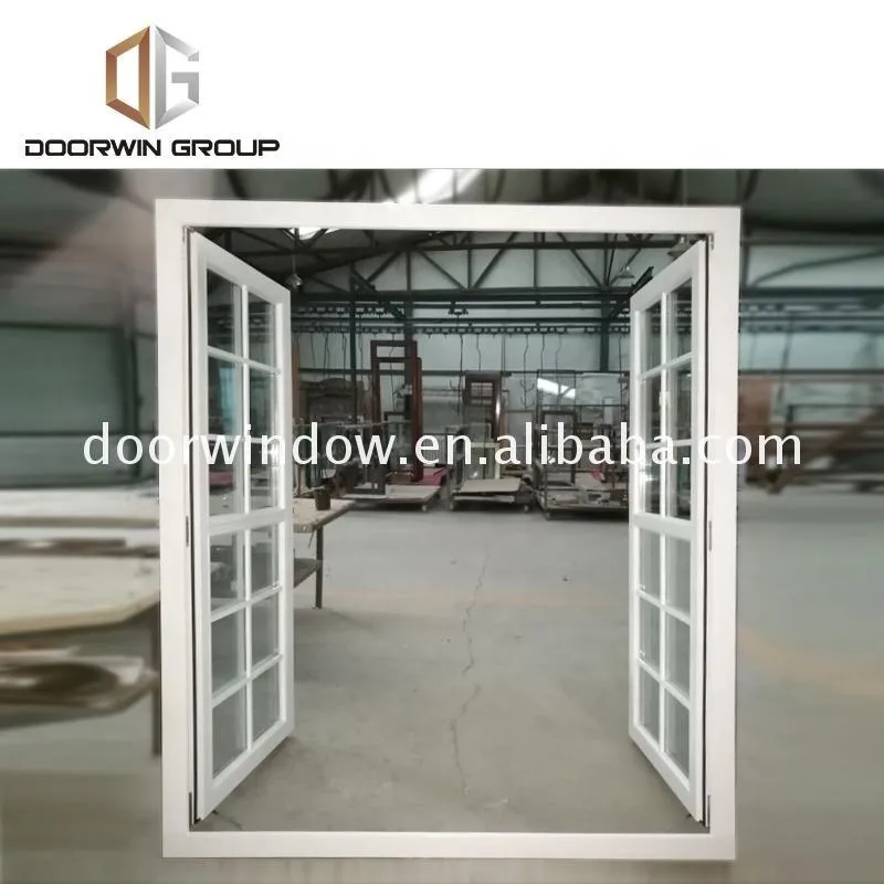 DOORWIN 2021white stain pine timber wooden window with grill design by Doorwin on Alibaba