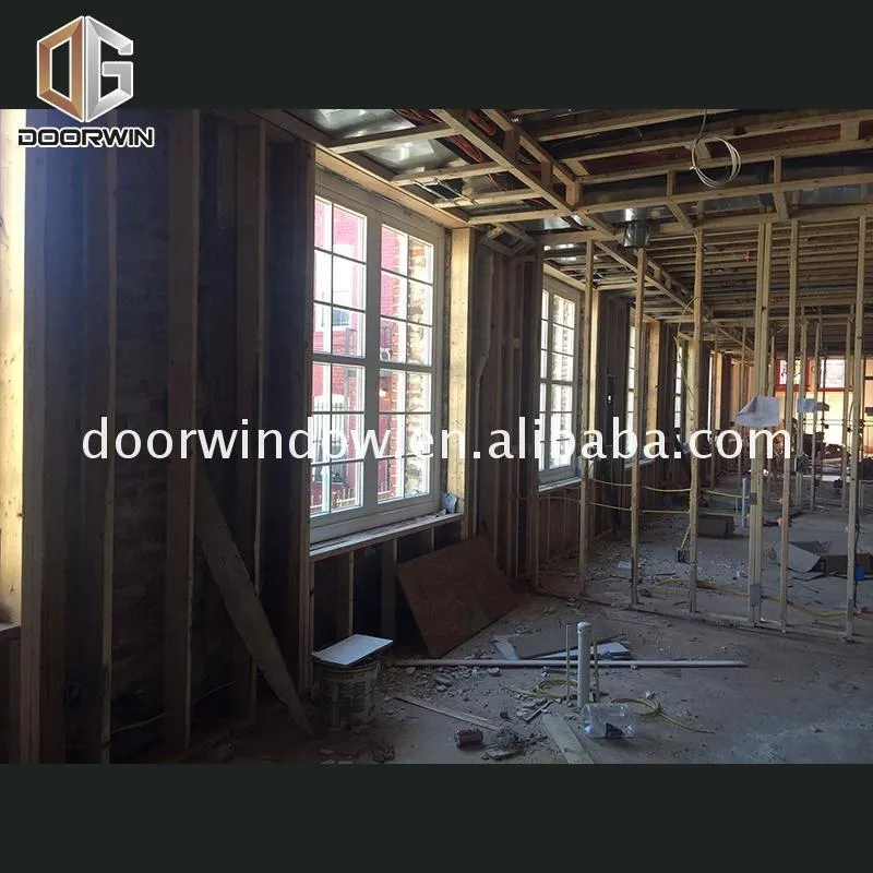 DOORWIN 2021white stain pine timber wooden window with grill design by Doorwin on Alibaba