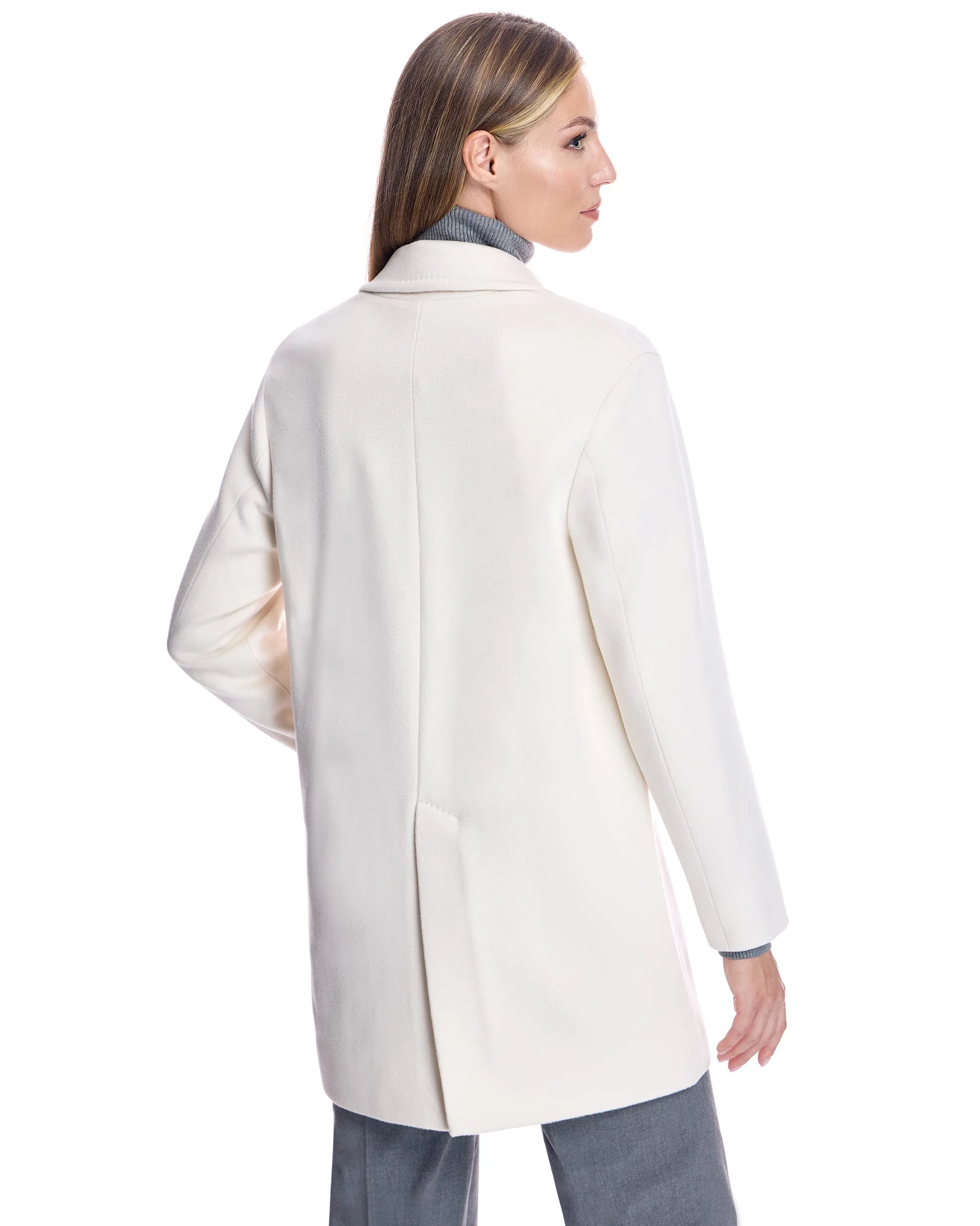 Double Breasted Wool Blend Coat