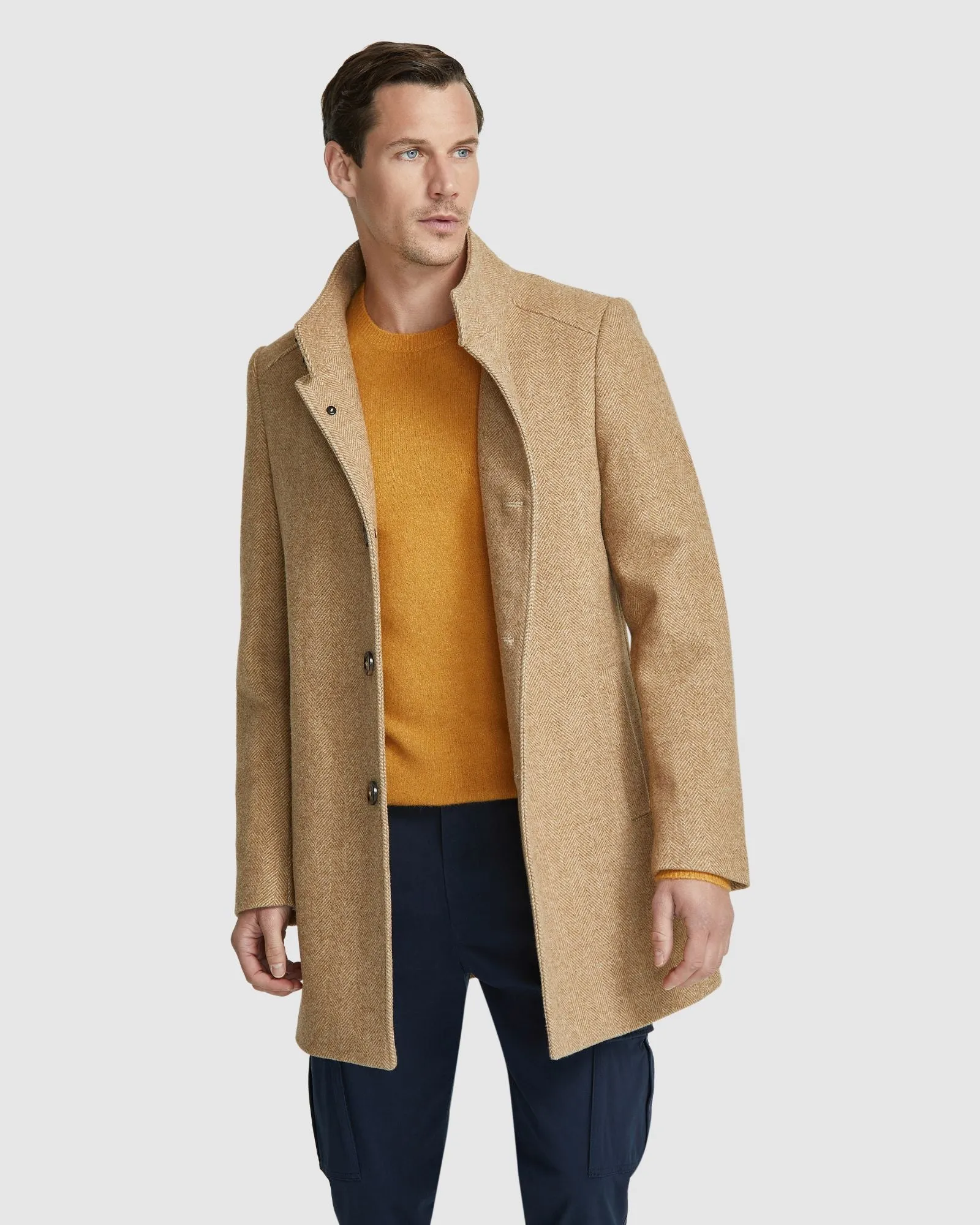 Dunbar Herringbone Wool Rich Coat