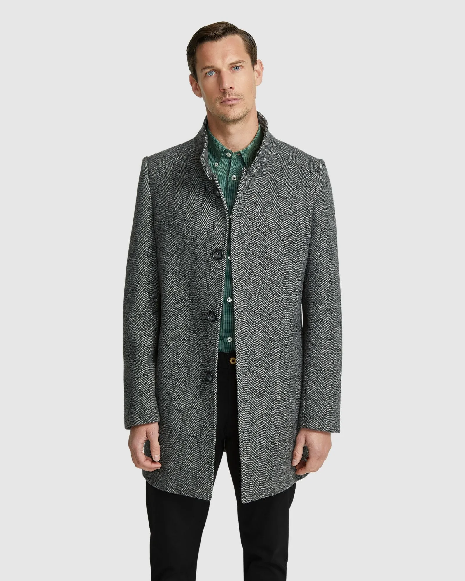 Dunbar Herringbone Wool Rich Coat