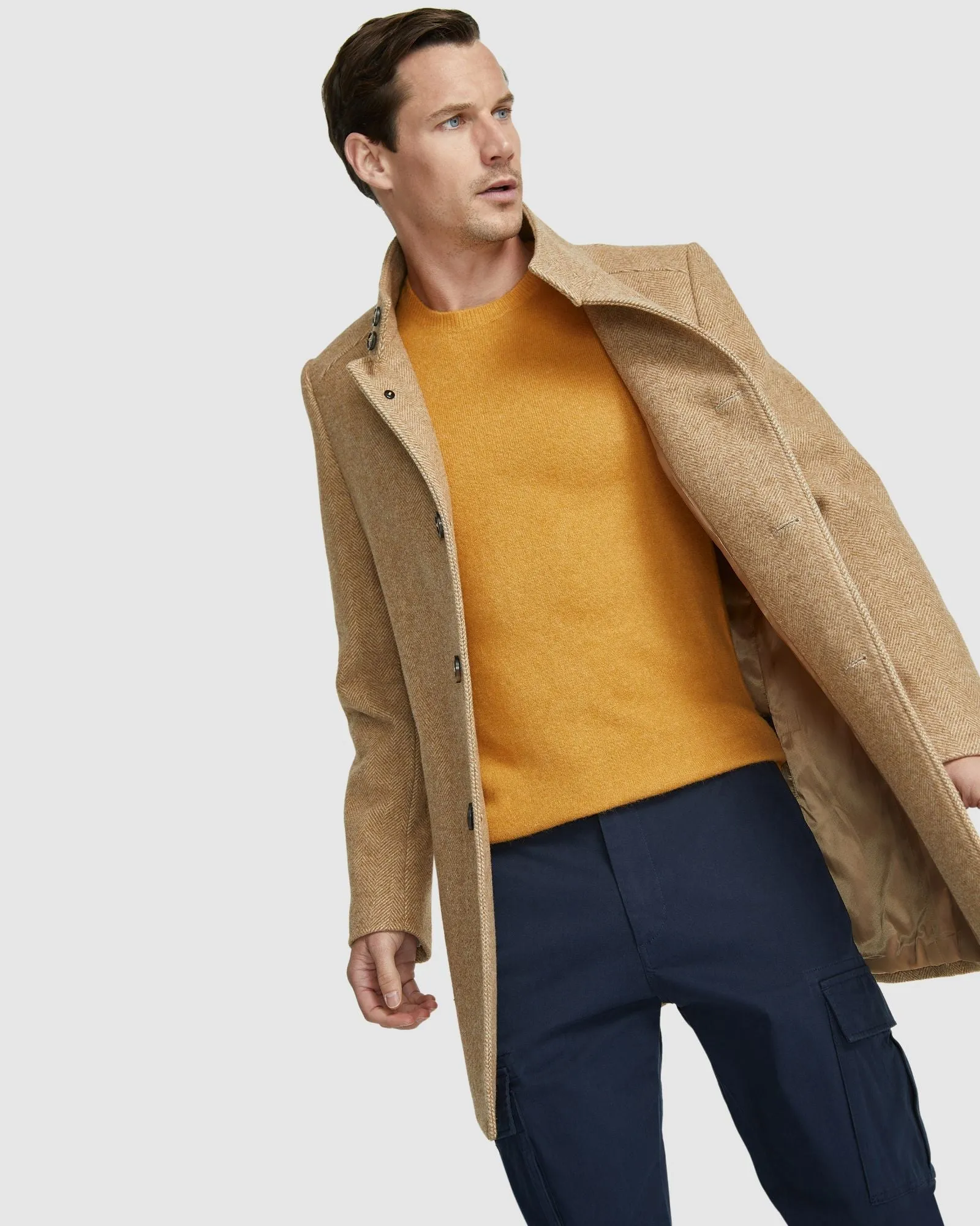 Dunbar Herringbone Wool Rich Coat