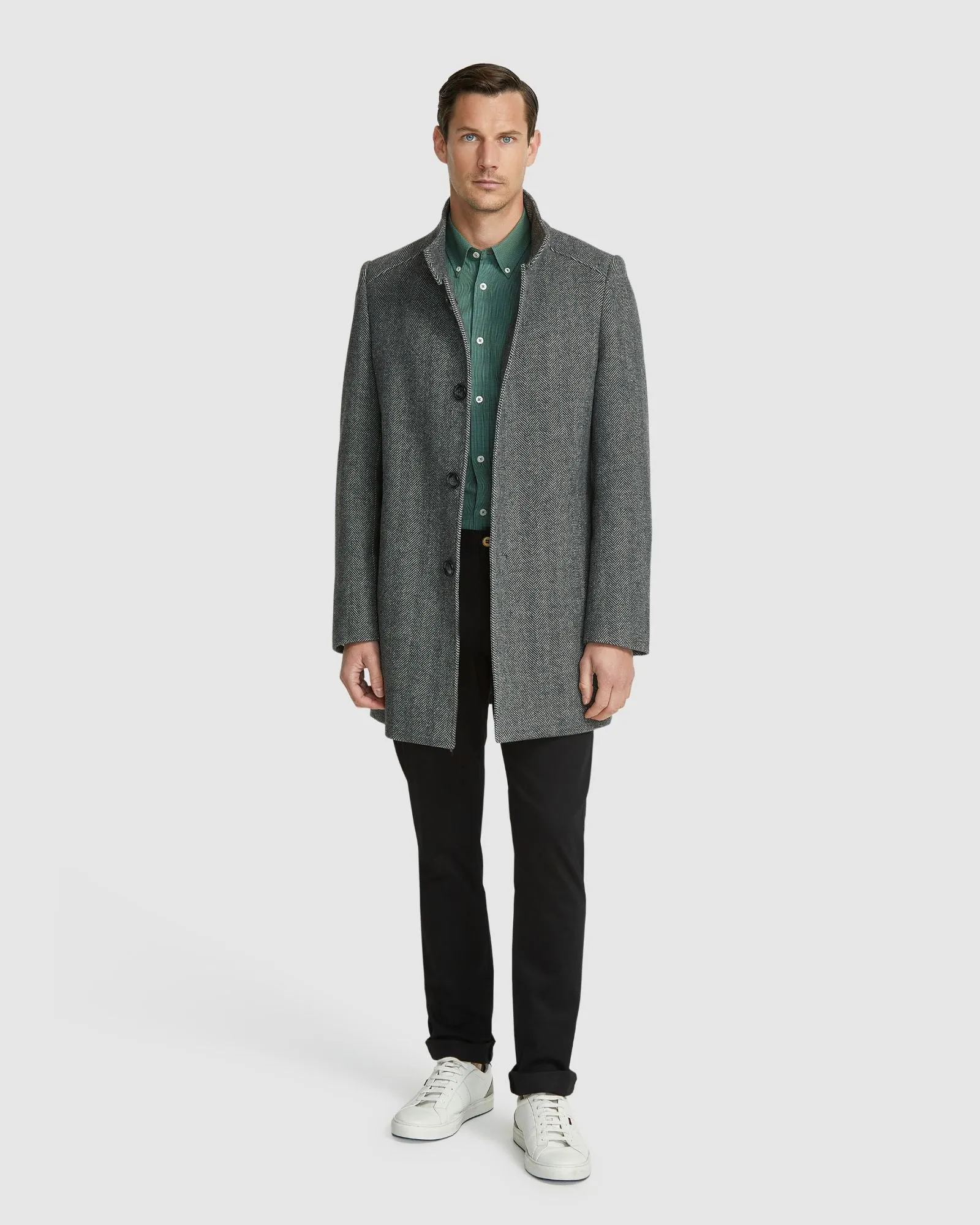 Dunbar Herringbone Wool Rich Coat
