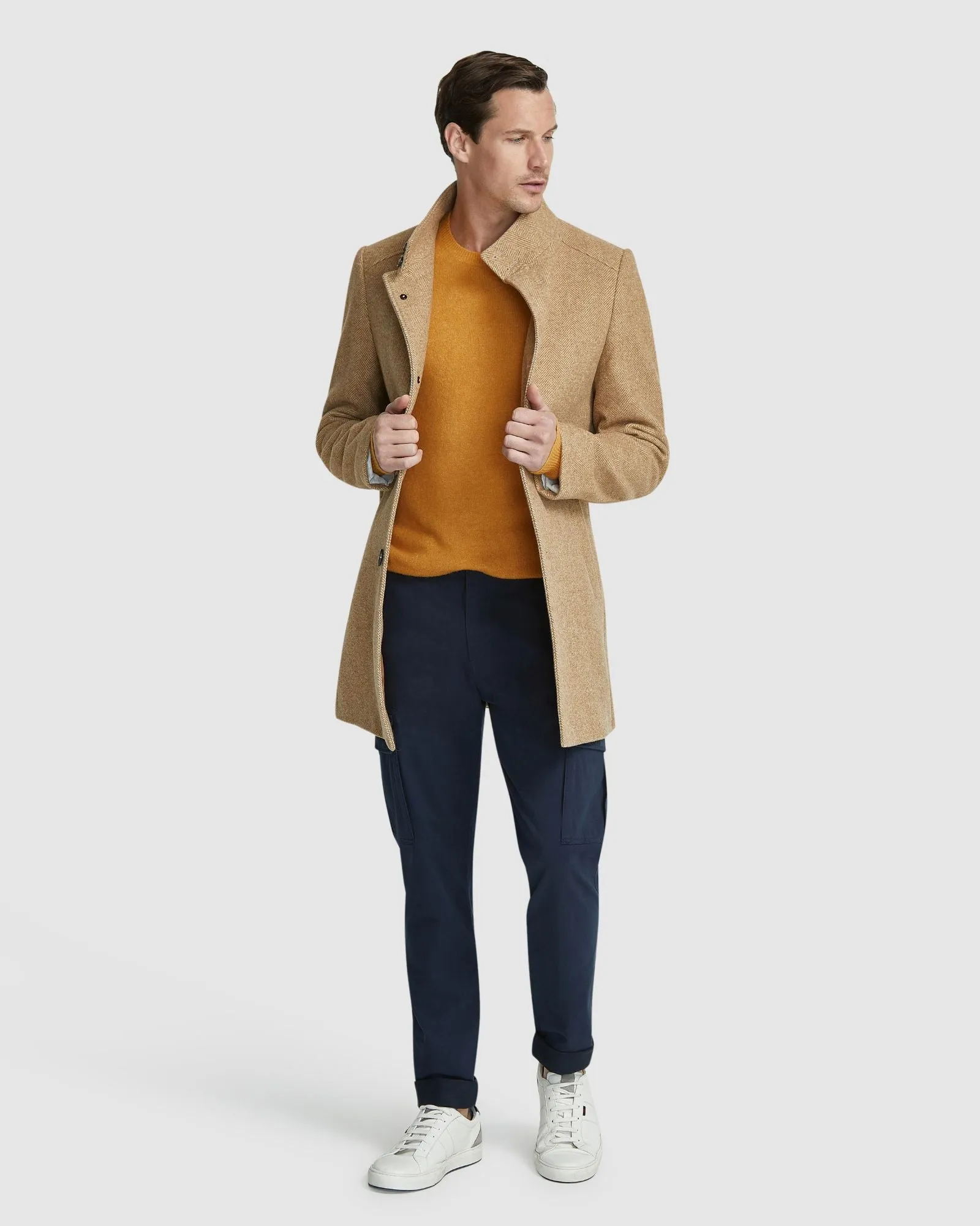 Dunbar Herringbone Wool Rich Coat