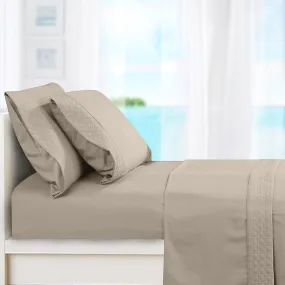 Elegant Comfort Quilted 4-Piece Sheet Set, Premium Hotel Quality