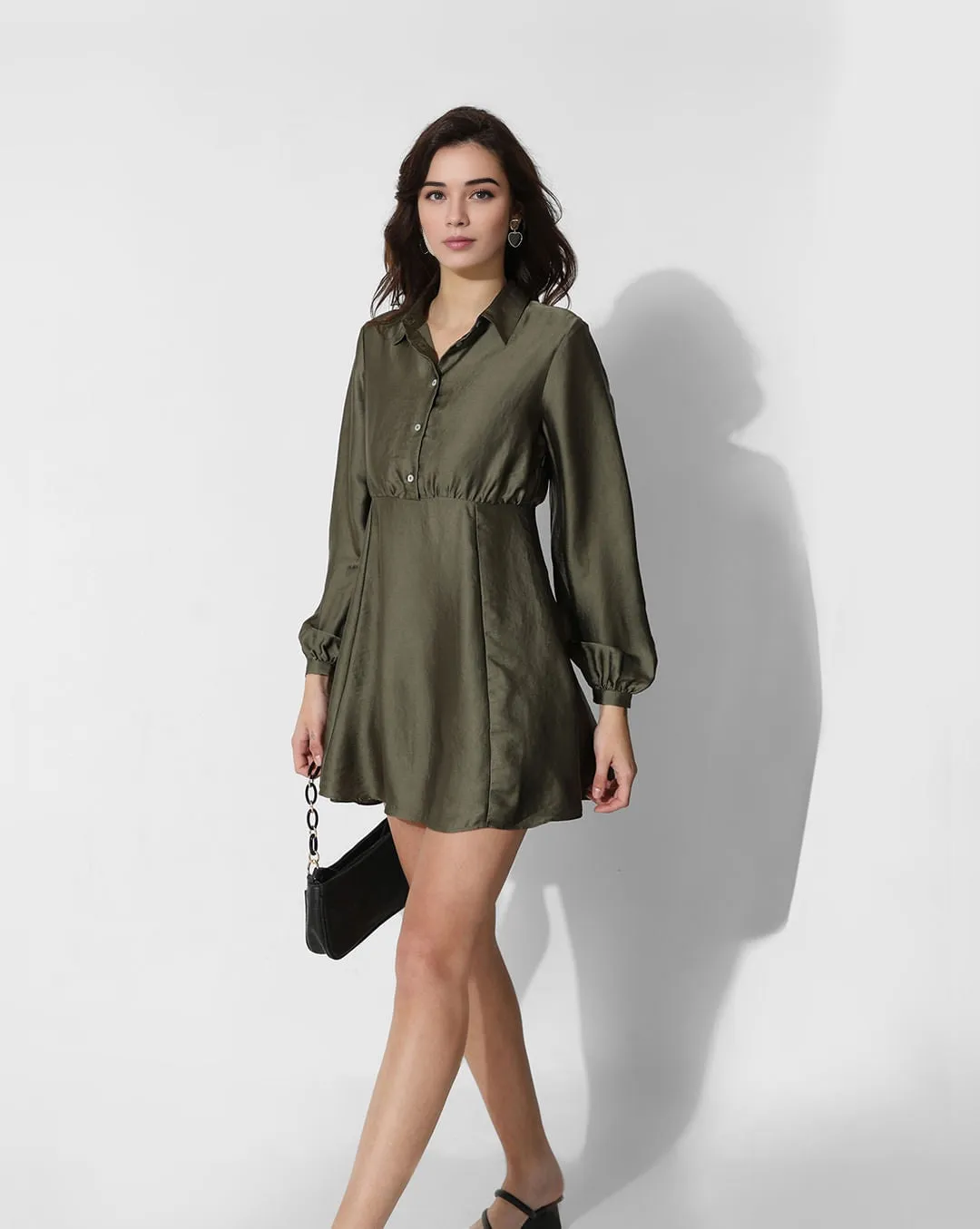 Emerald Green Shirt Dress