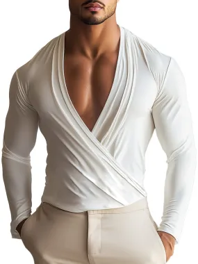 Fashion Cross V Neck Long Sleeve T-Shirt