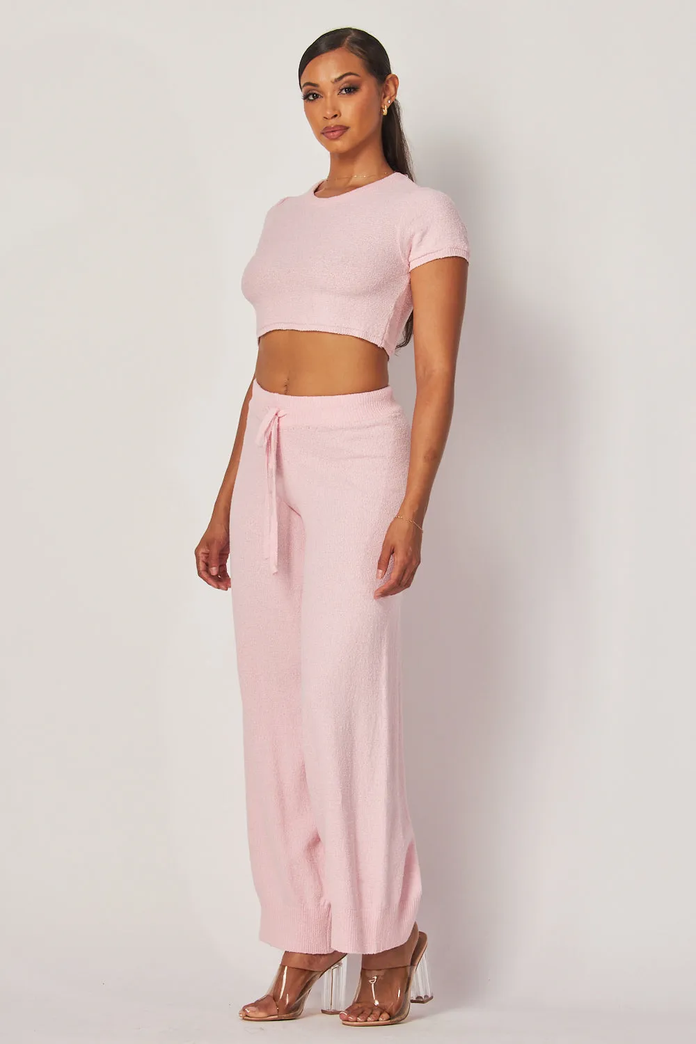 Felisha Knit Crop Top & Wide Leg Drawstring Pants