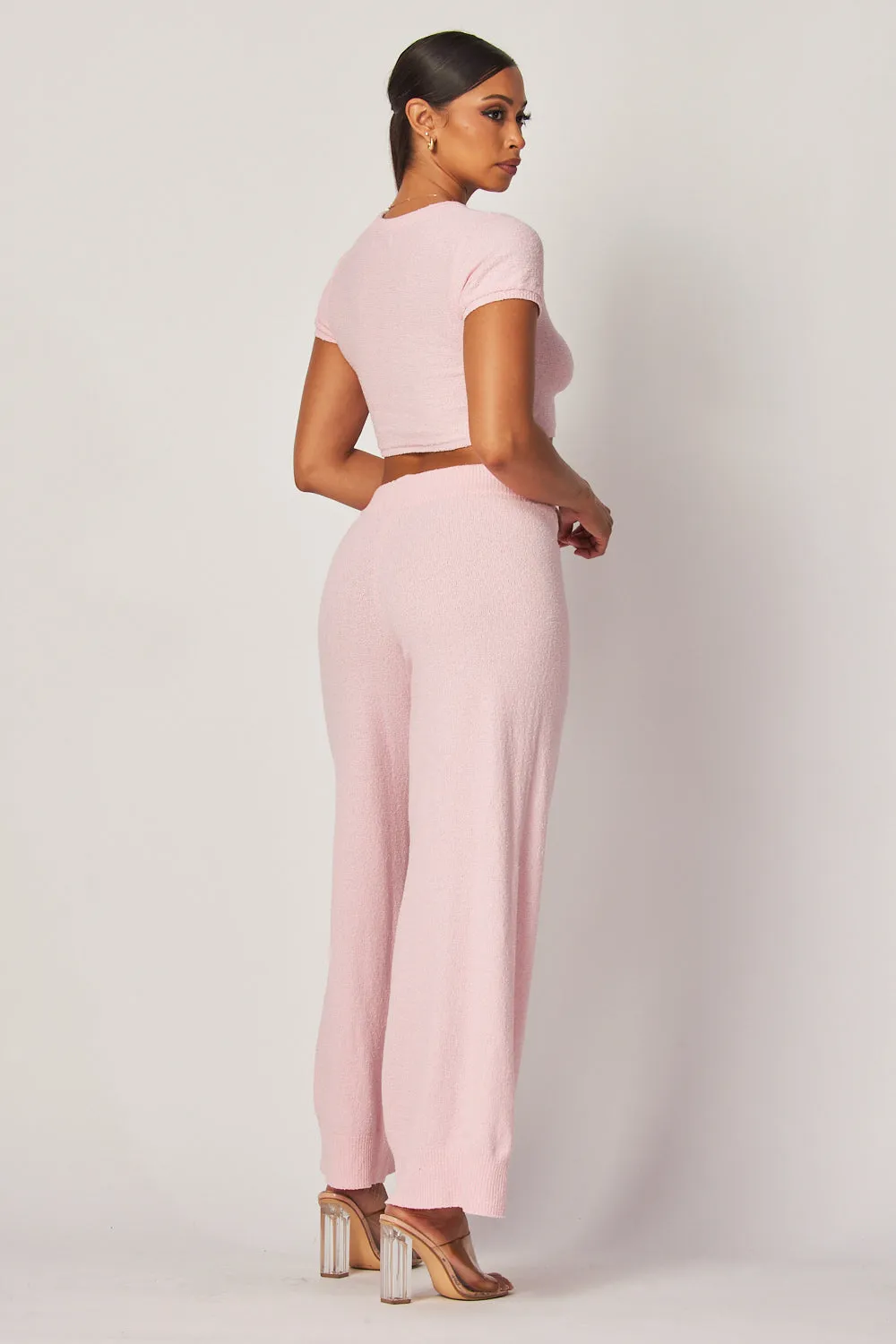 Felisha Knit Crop Top & Wide Leg Drawstring Pants