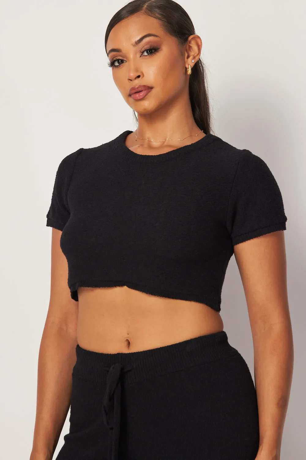 Felisha Knit Crop Top & Wide Leg Drawstring Pants