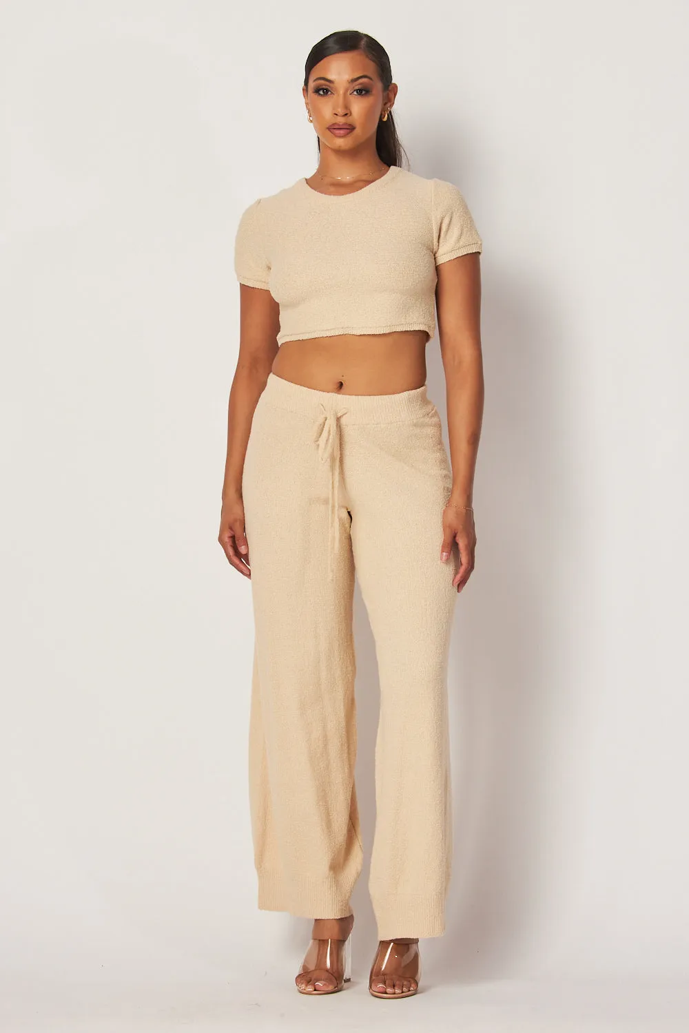 Felisha Knit Crop Top & Wide Leg Drawstring Pants