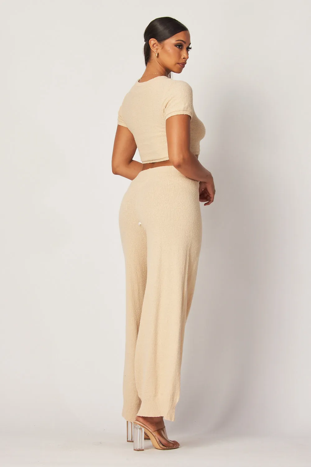 Felisha Knit Crop Top & Wide Leg Drawstring Pants