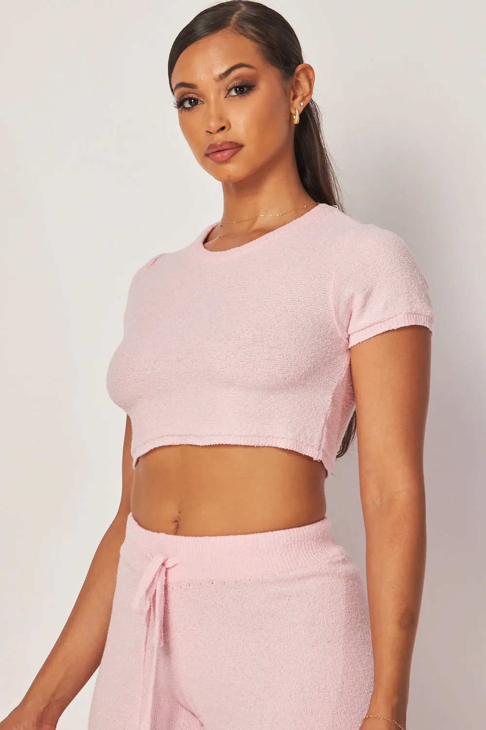 Felisha Knit Crop Top & Wide Leg Drawstring Pants