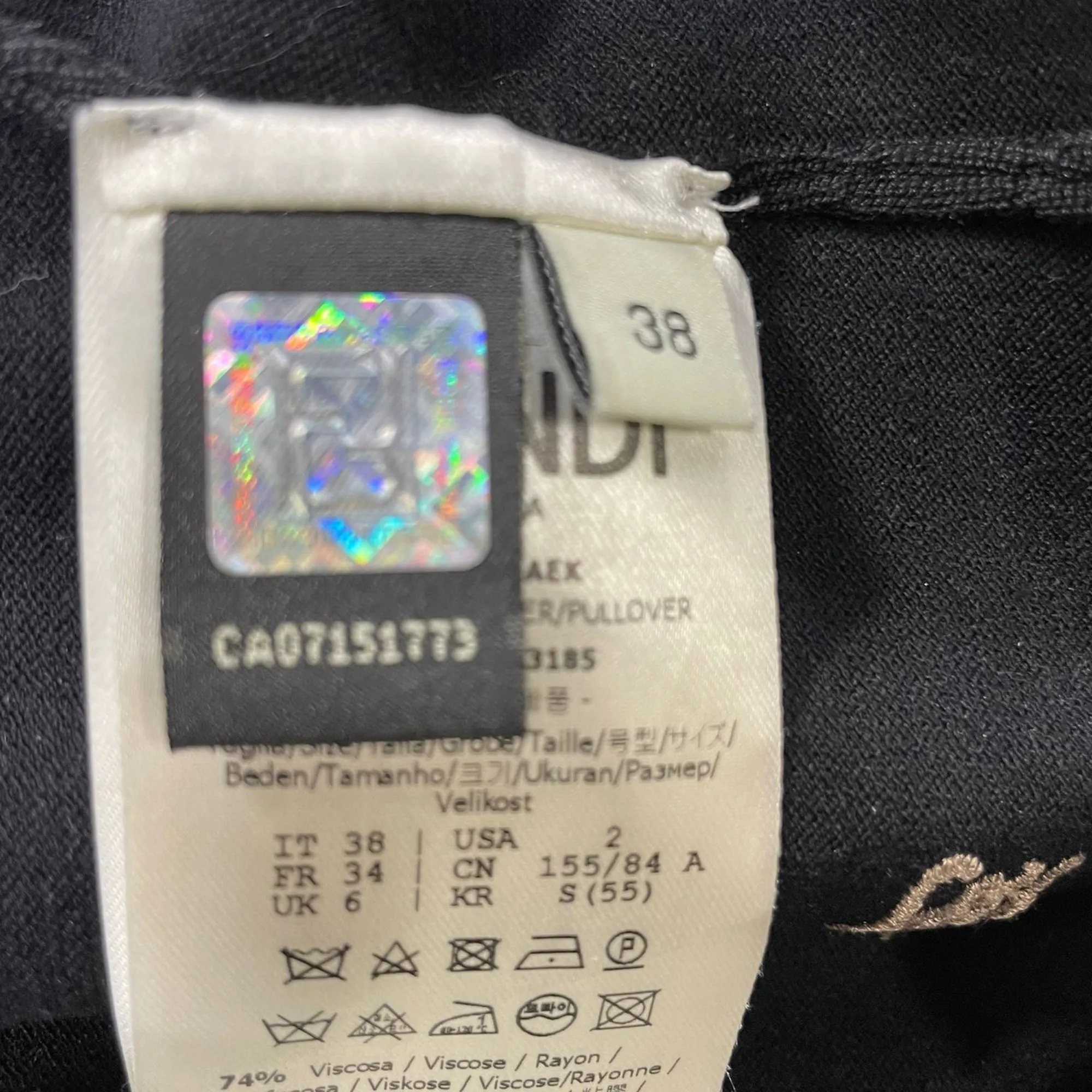 Fendi Monogram Turtleneck Jumper in Black Viscose