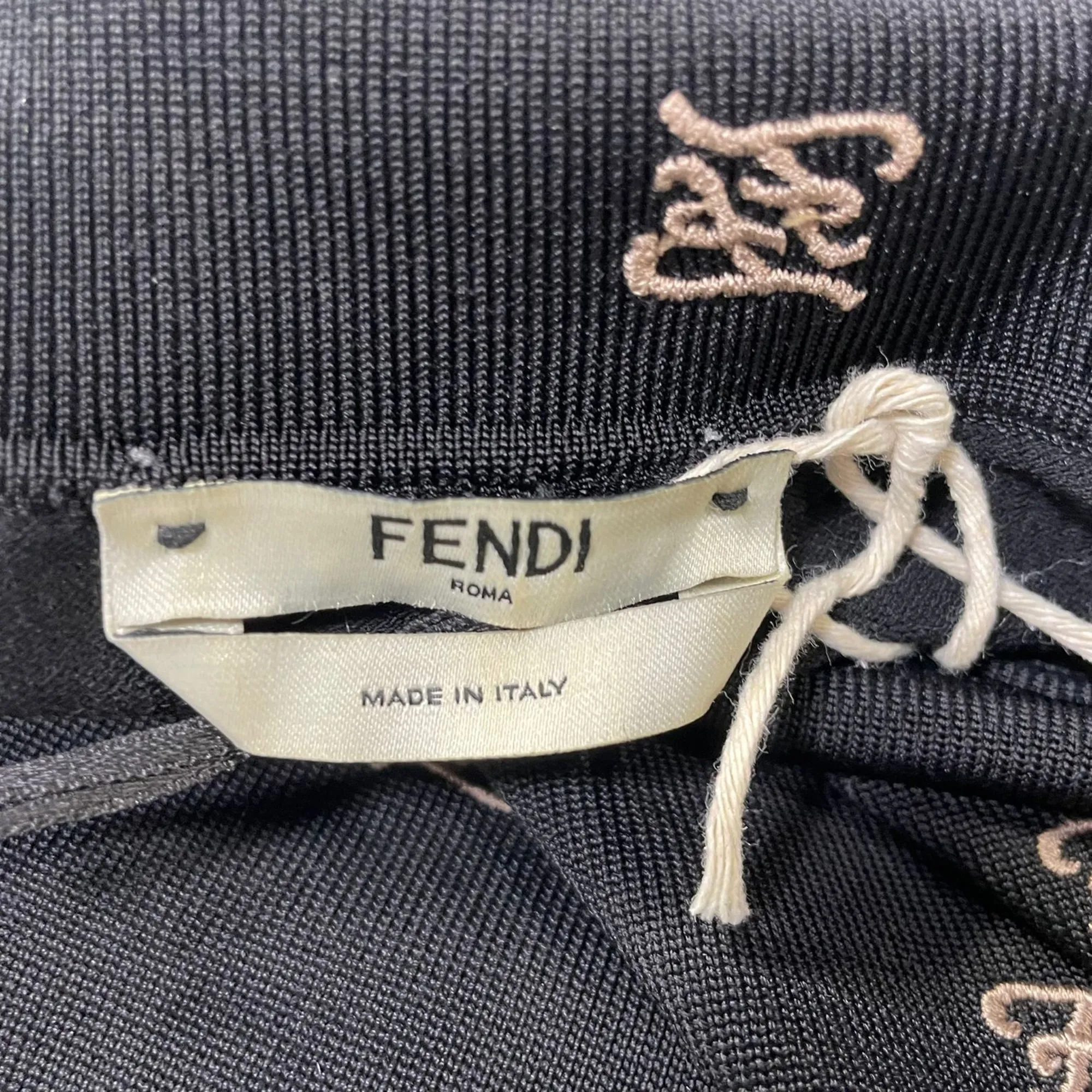 Fendi Monogram Turtleneck Jumper in Black Viscose