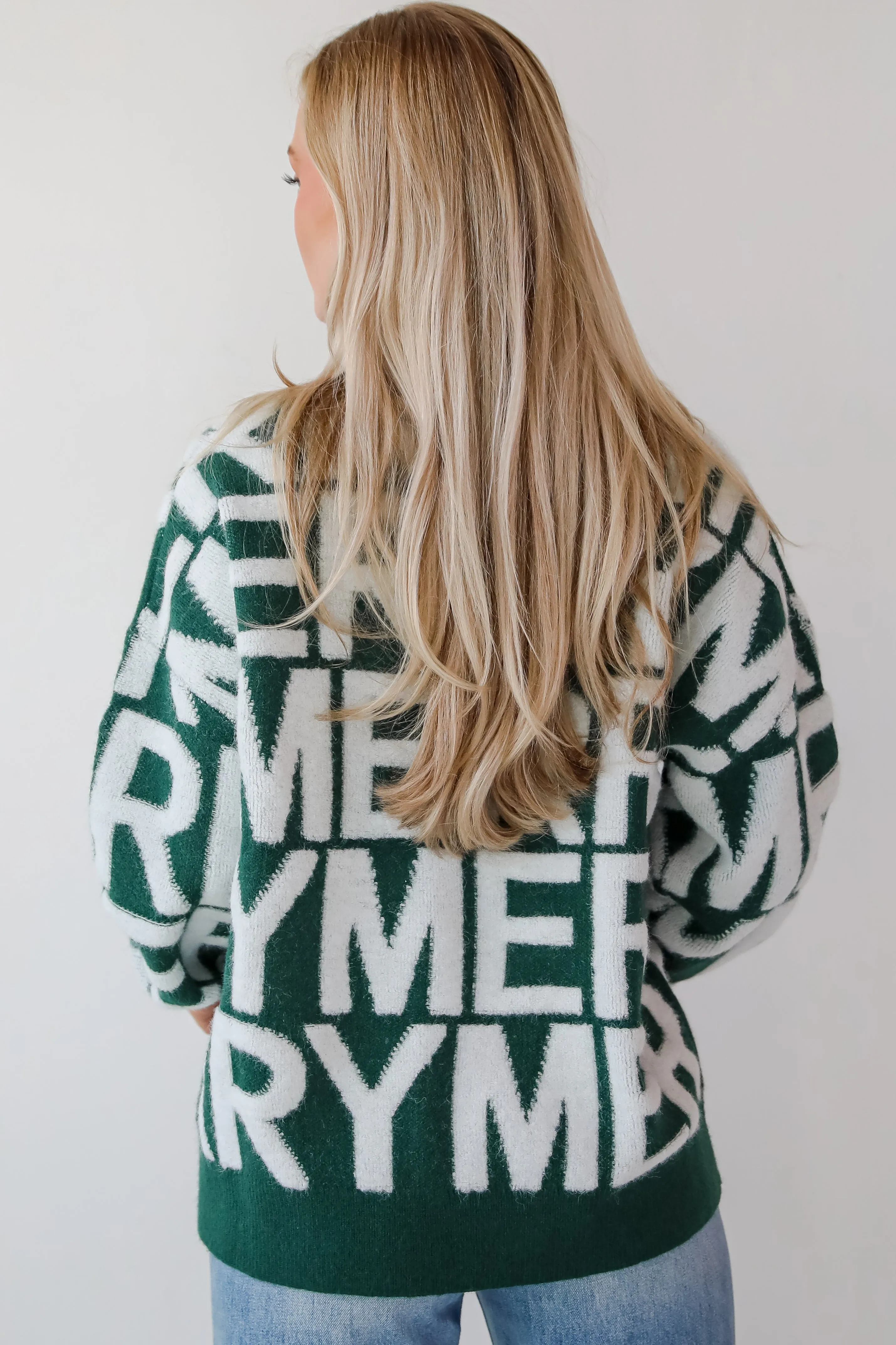 FINAL SALE - Hunter Green Merry Sweater