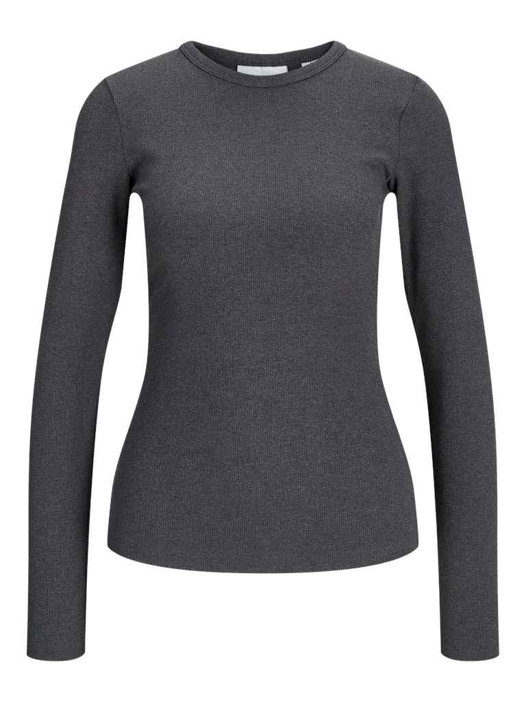 Freya Long Sleeve Tee Dark Grey Melange