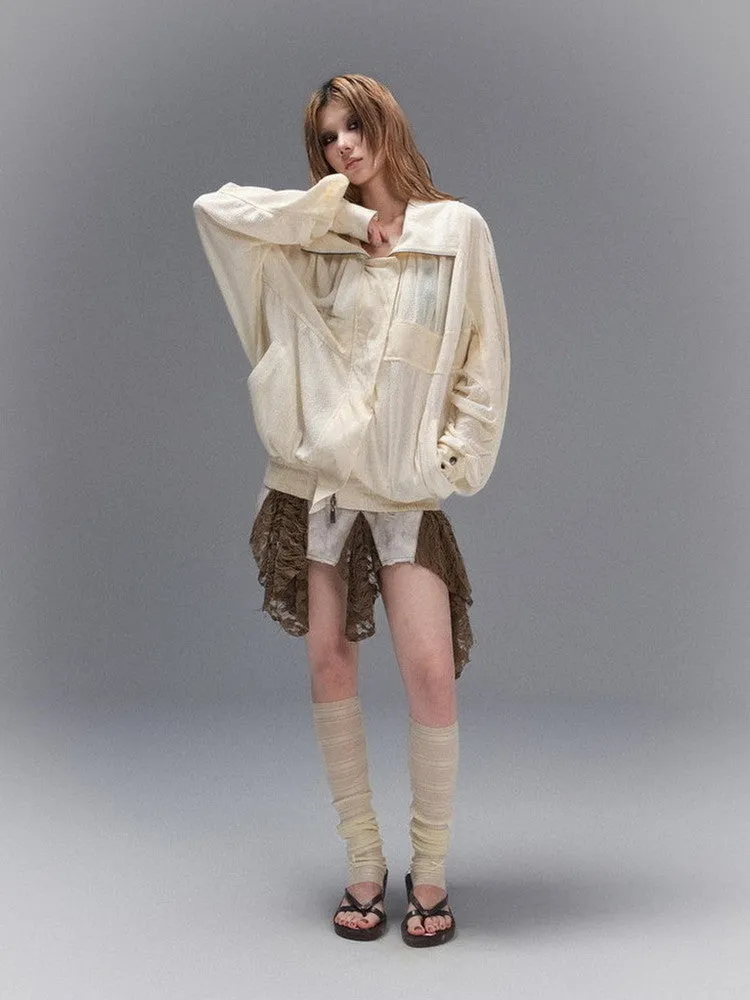 Frill Asymmetry Nichi Damate Mini-Skirt
