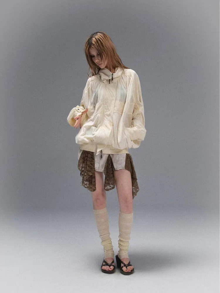 Frill Asymmetry Nichi Damate Mini-Skirt