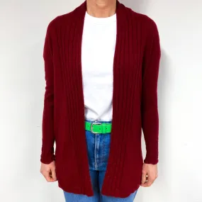 Garnet Red Cashmere Edge to Edge Cardigan Medium