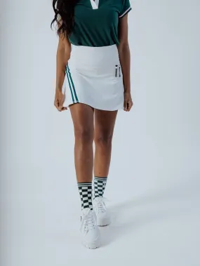 George Skirt - White / Green Stripes