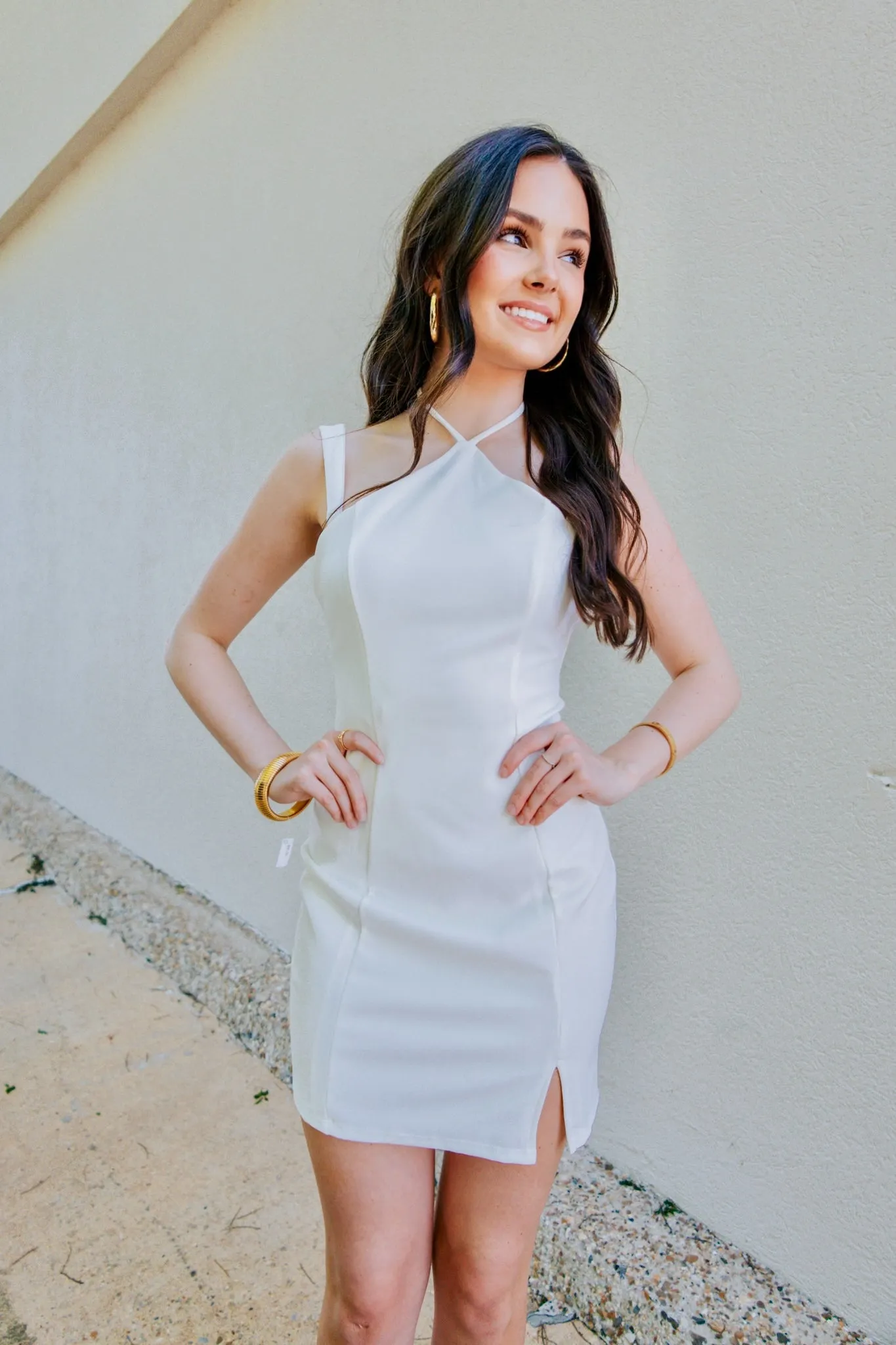 Halter Open Back Bodycon Mini Dress