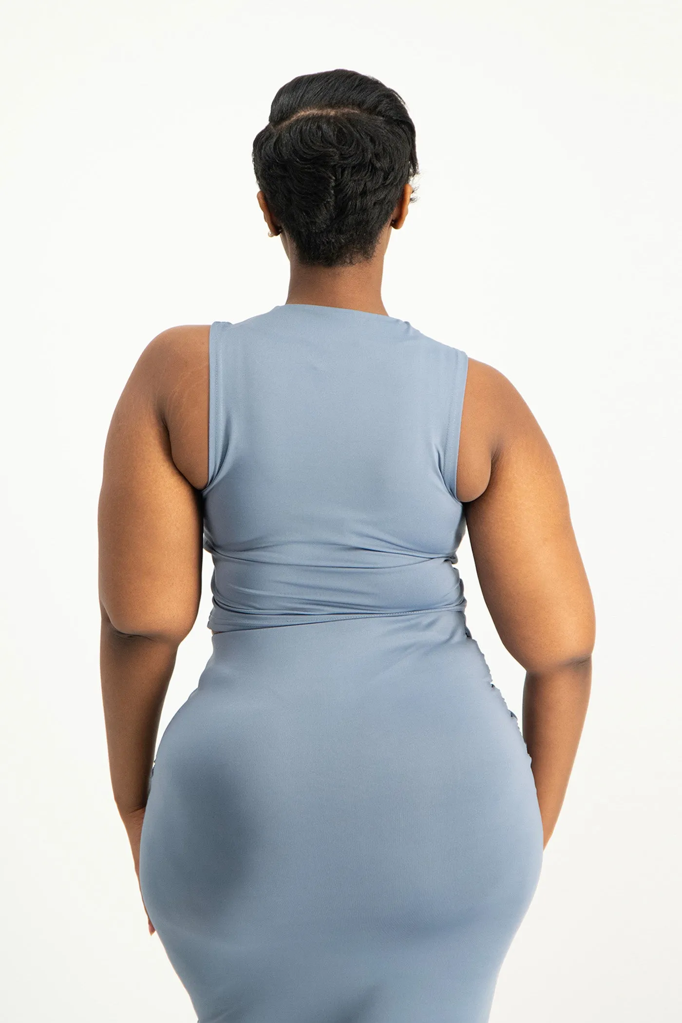 Hazel High Neck Crop Top - Flintstone