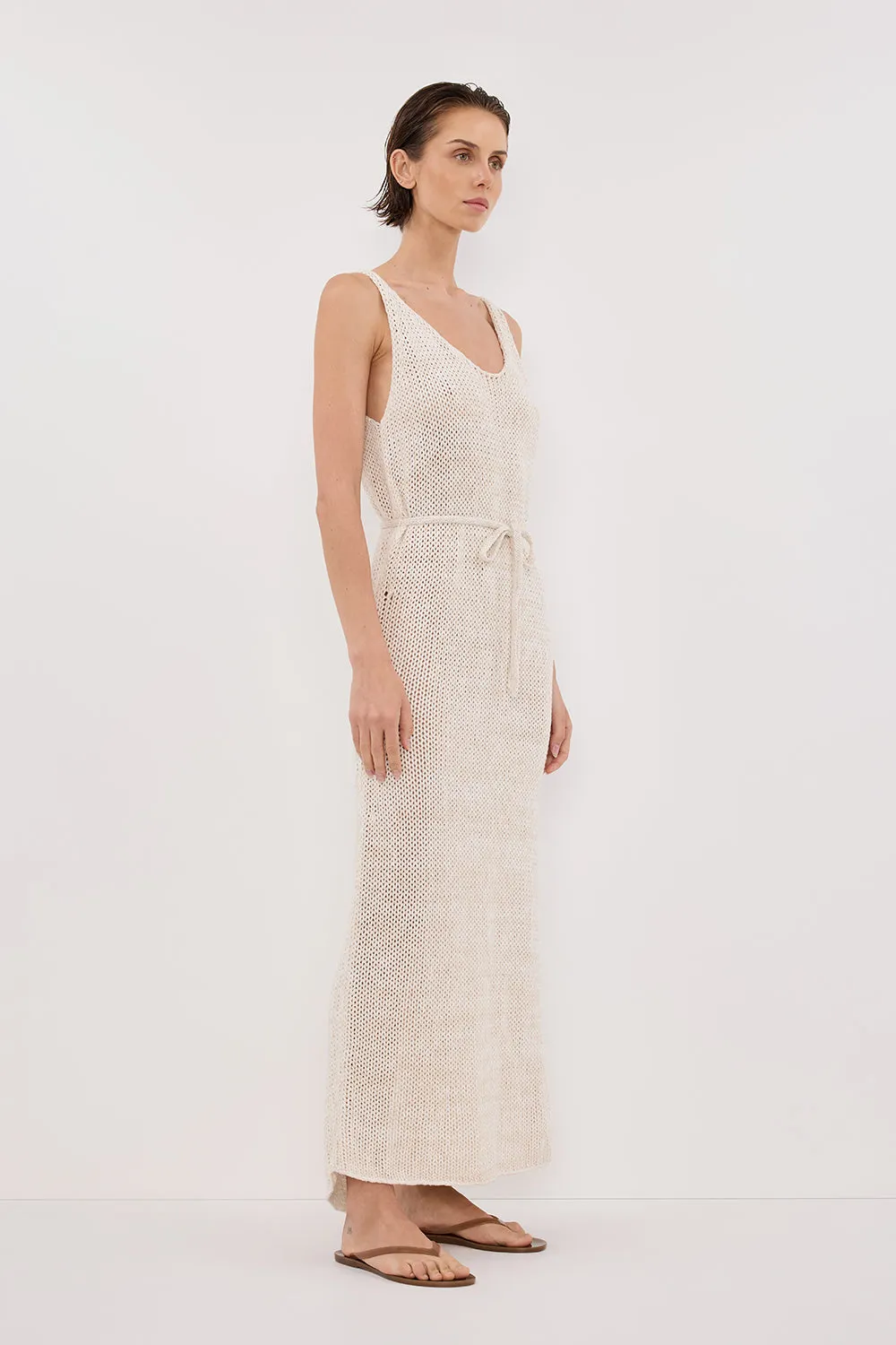 HEIDI CREAM MARLE KNIT MAXI DRESS