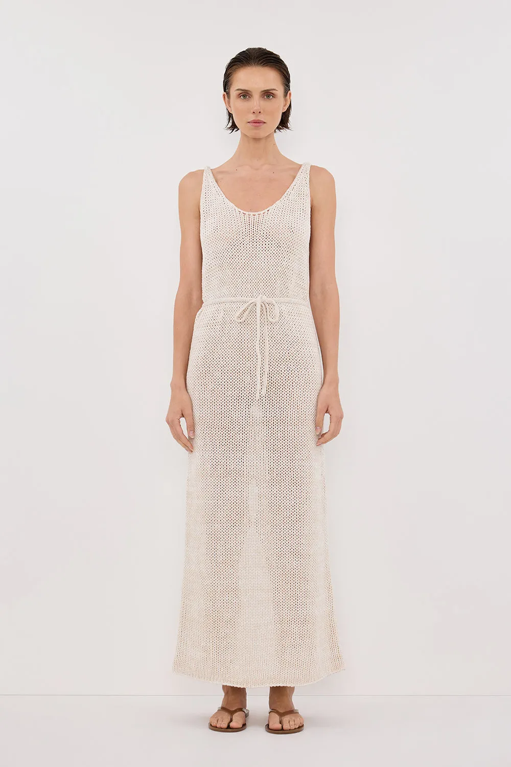 HEIDI CREAM MARLE KNIT MAXI DRESS