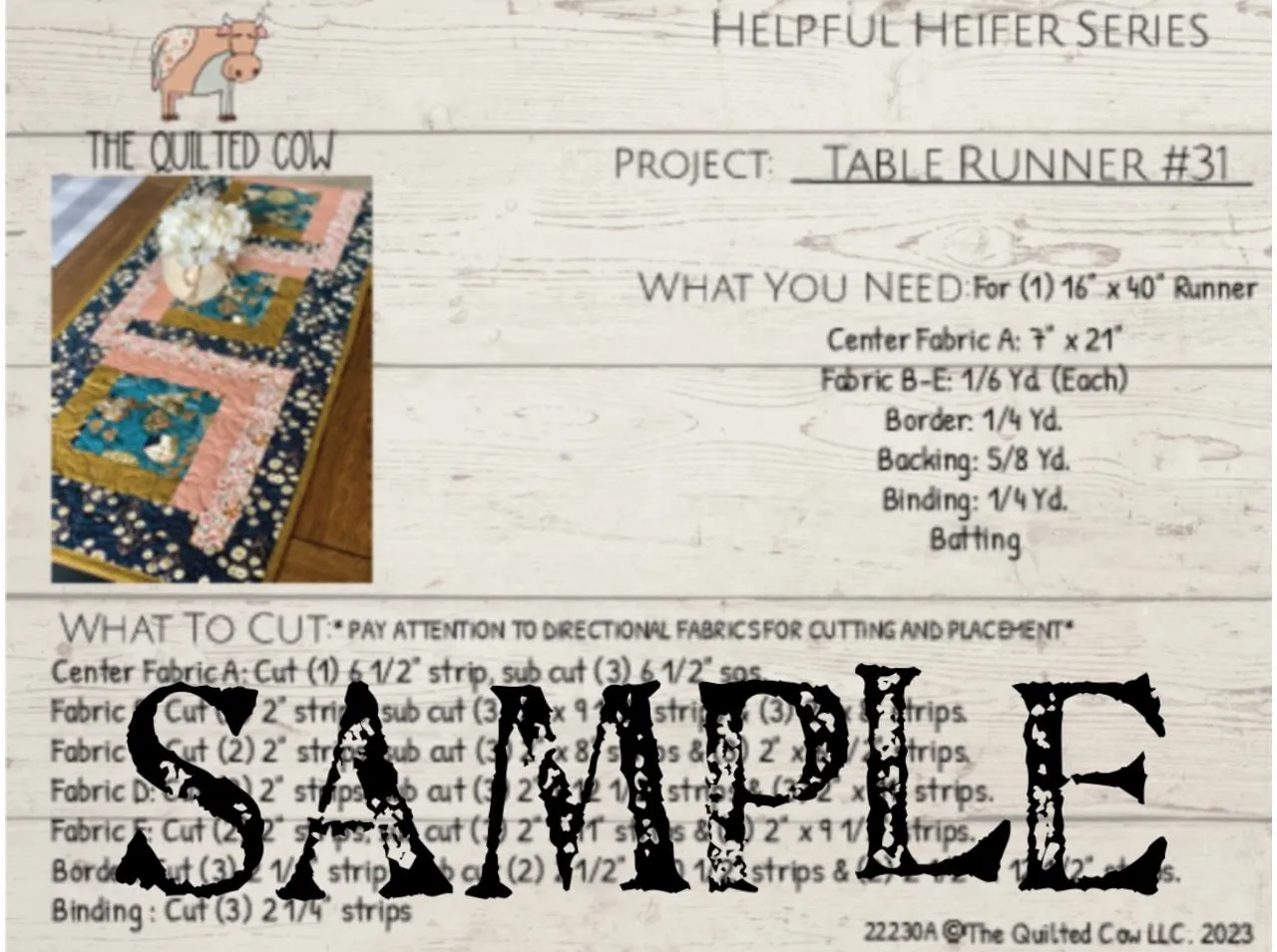 Helpful Heifer Table Runner #31