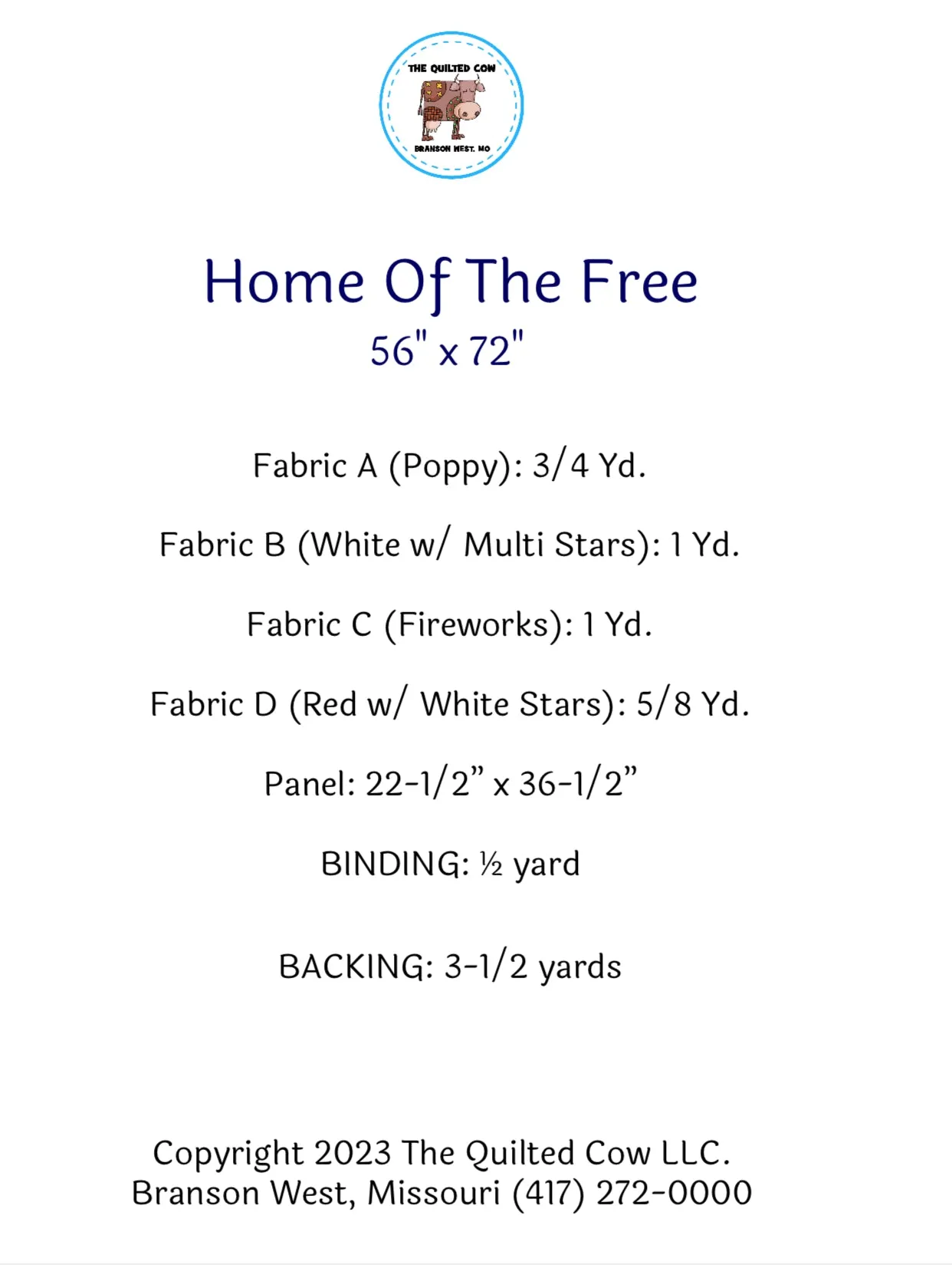 Home of The Free Pattern