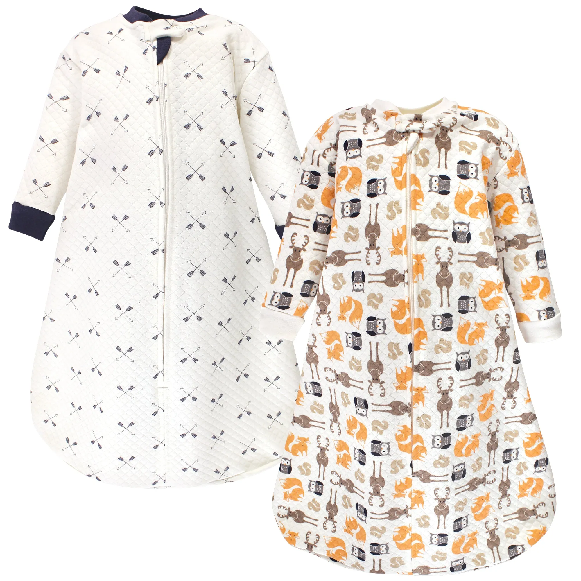 Hudson Baby Premium Quilted Long Sleeve Sleeping Bag and Wearable Blanket, Boy Forest