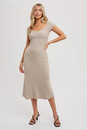 Ingram Beige Knit Midi Dress