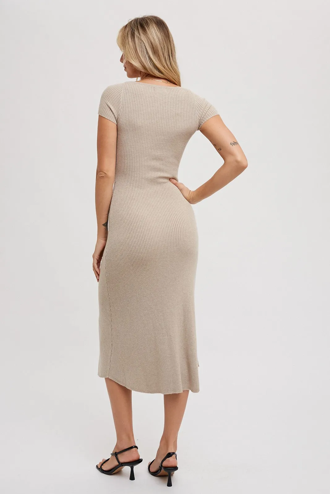 Ingram Beige Knit Midi Dress