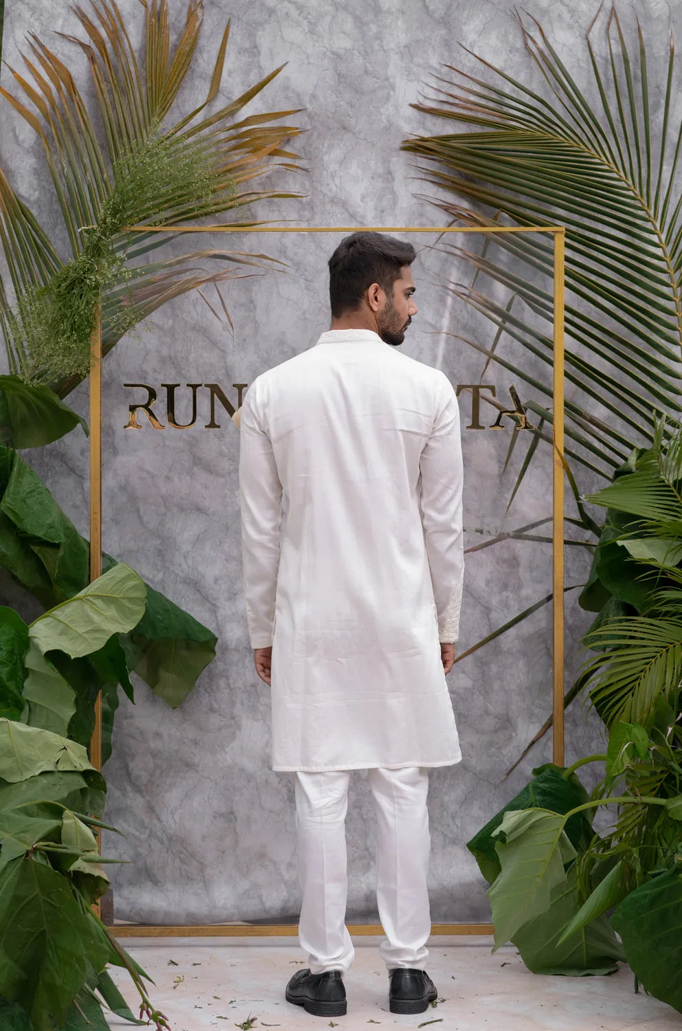 Ivory Quilted Kurta Set