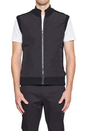 Jake Puffa Front Knitted Vest in Black
