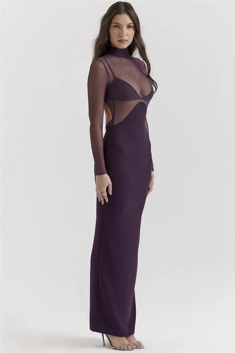 Jane Purple Backless Sexy Maxi Dress