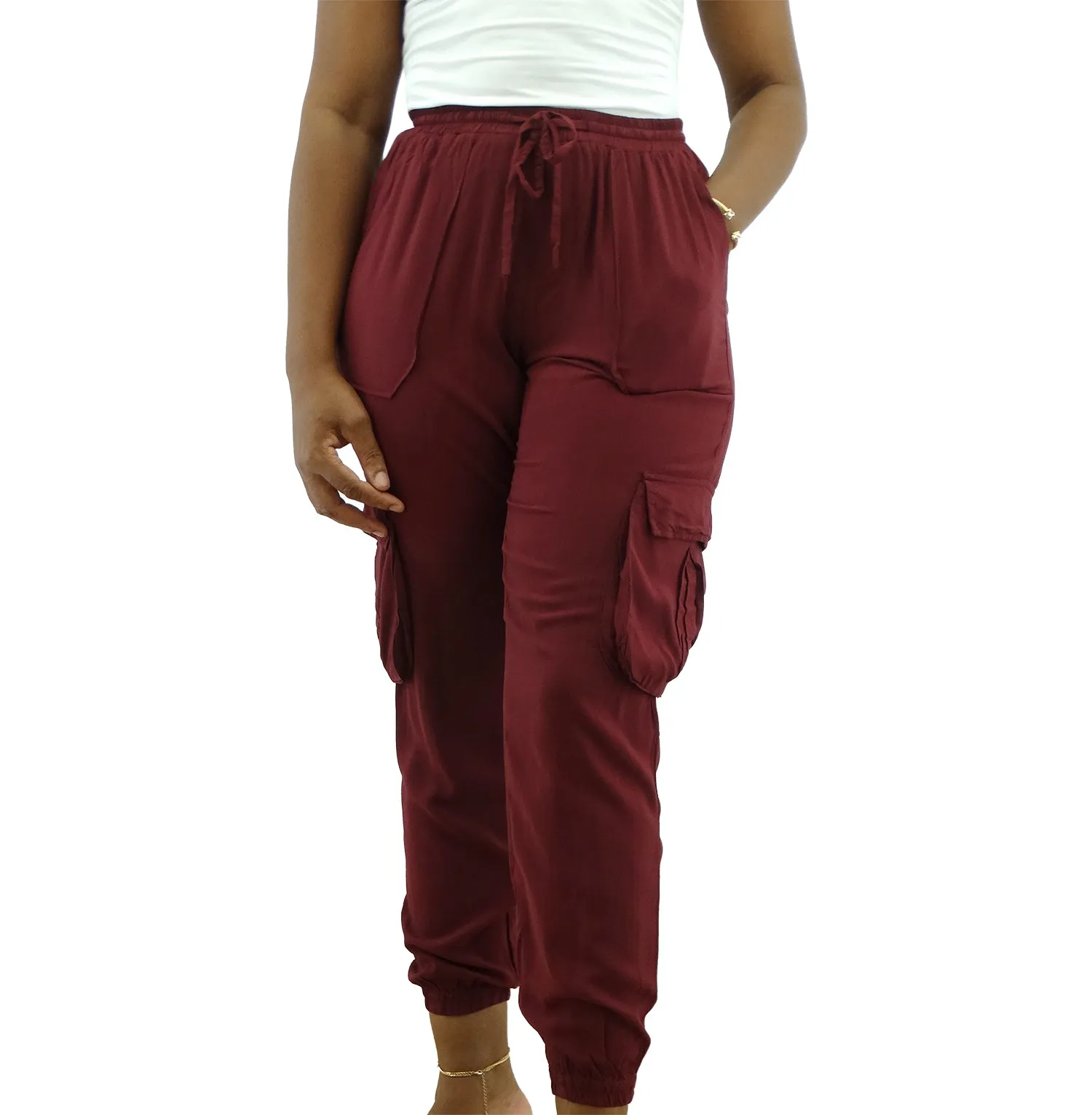 JIM2155, Cozzi, Women's Cargo Joggers- Asstd-( S-XL)