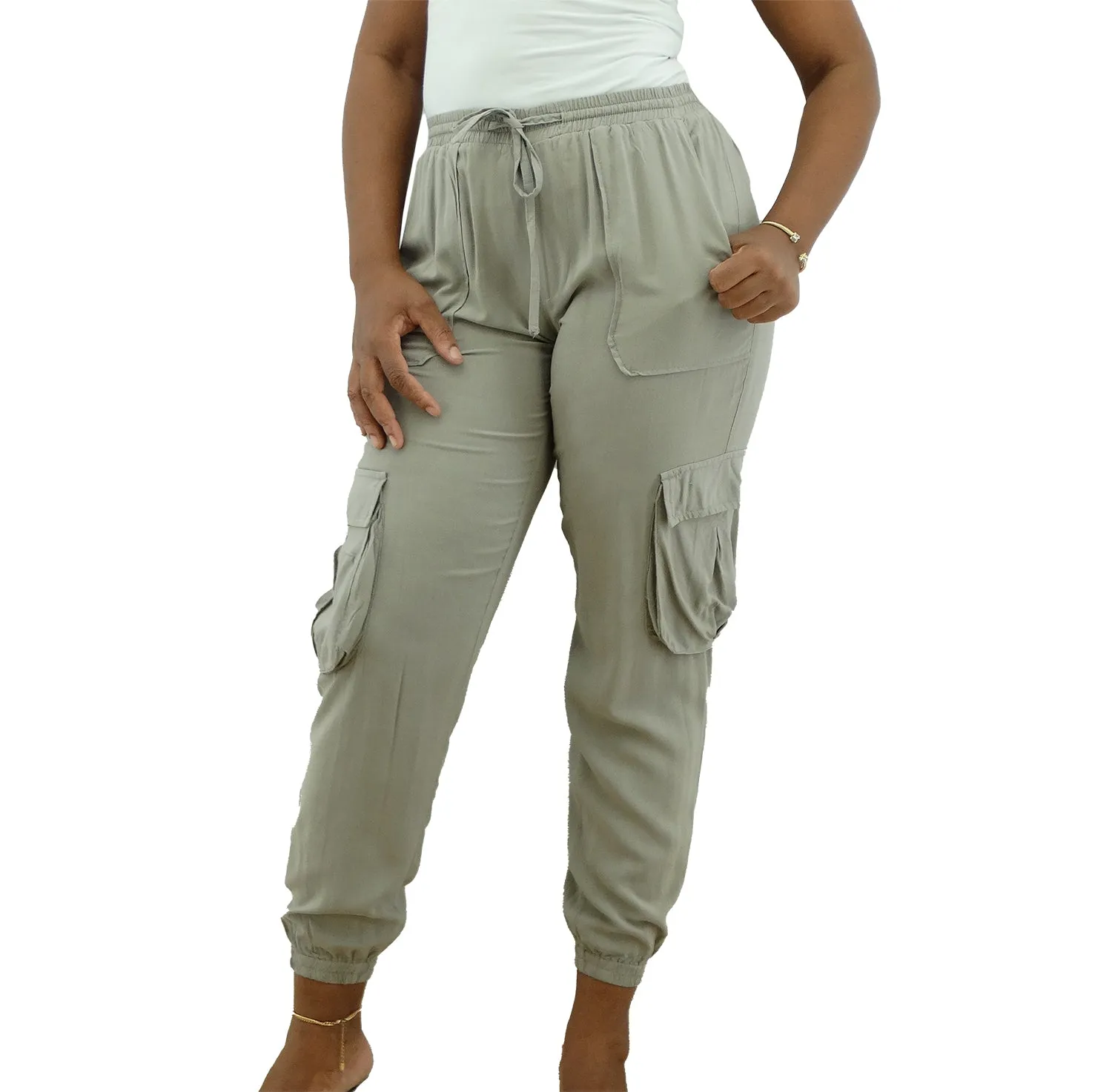 JIM2155, Cozzi, Women's Cargo Joggers- Asstd-( S-XL)