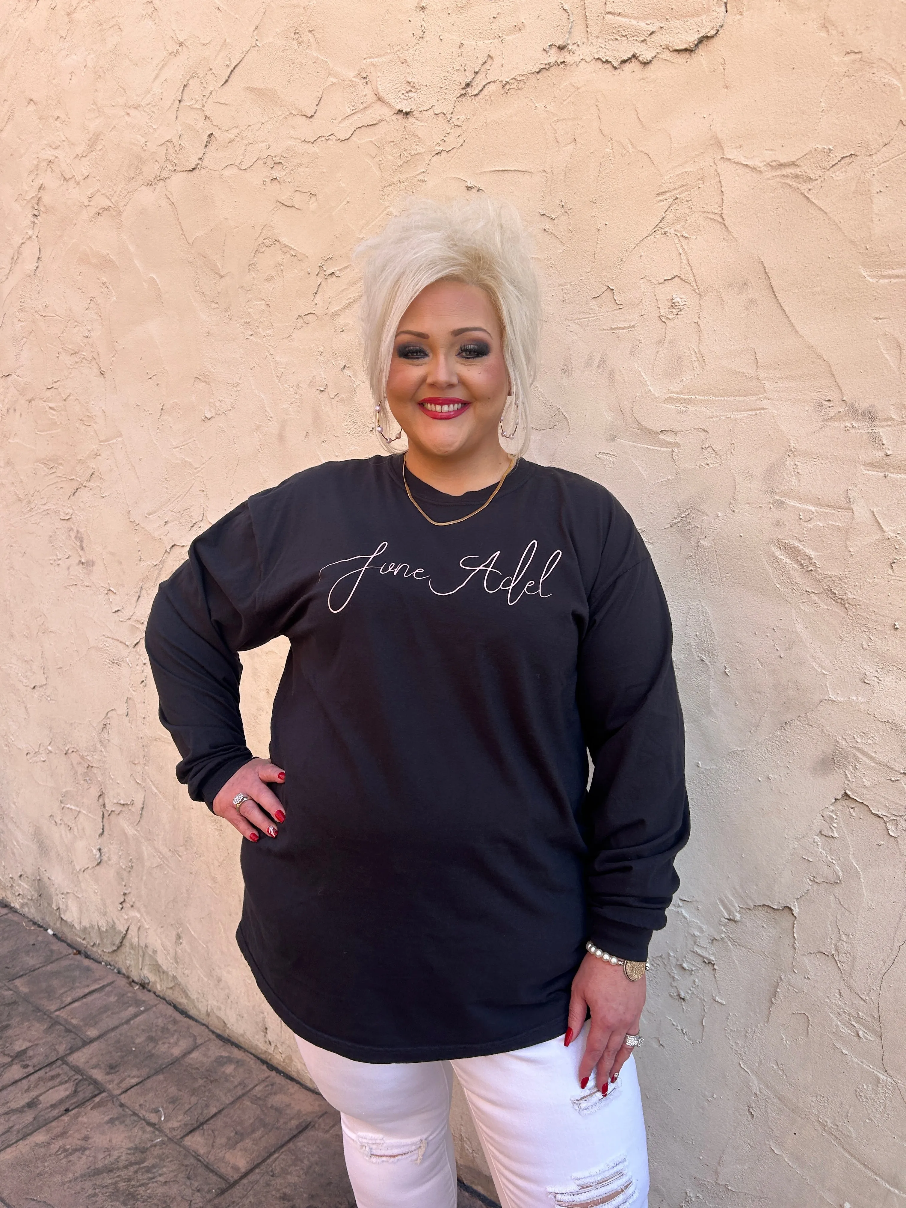 June Adel Logo Long Sleeve T Shirt In Black