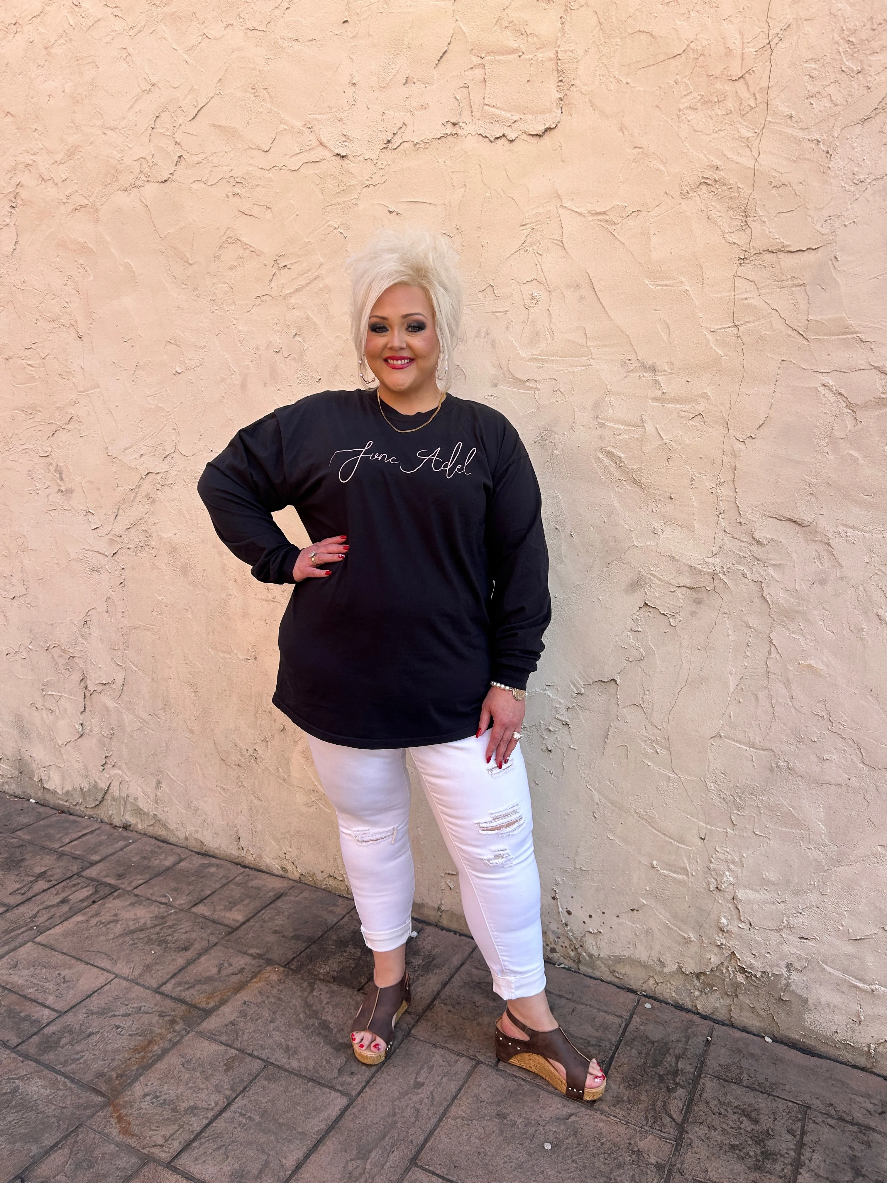 June Adel Logo Long Sleeve T Shirt In Black