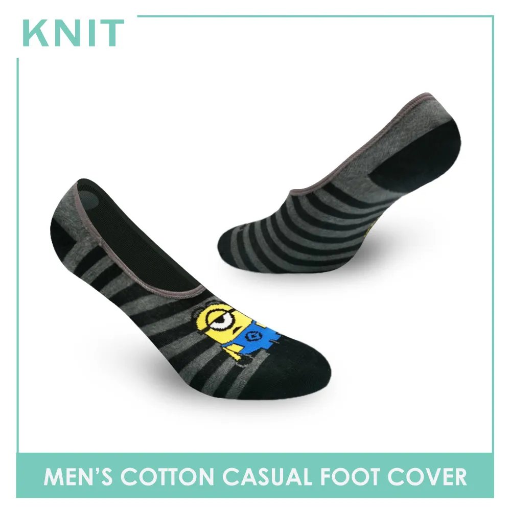 Knit Men's Minions Fashion Printed Cotton Light Performance Foot Cover 1 pair KMDMF9404