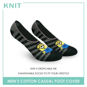 Knit Men's Minions Fashion Printed Cotton Light Performance Foot Cover 1 pair KMDMF9404
