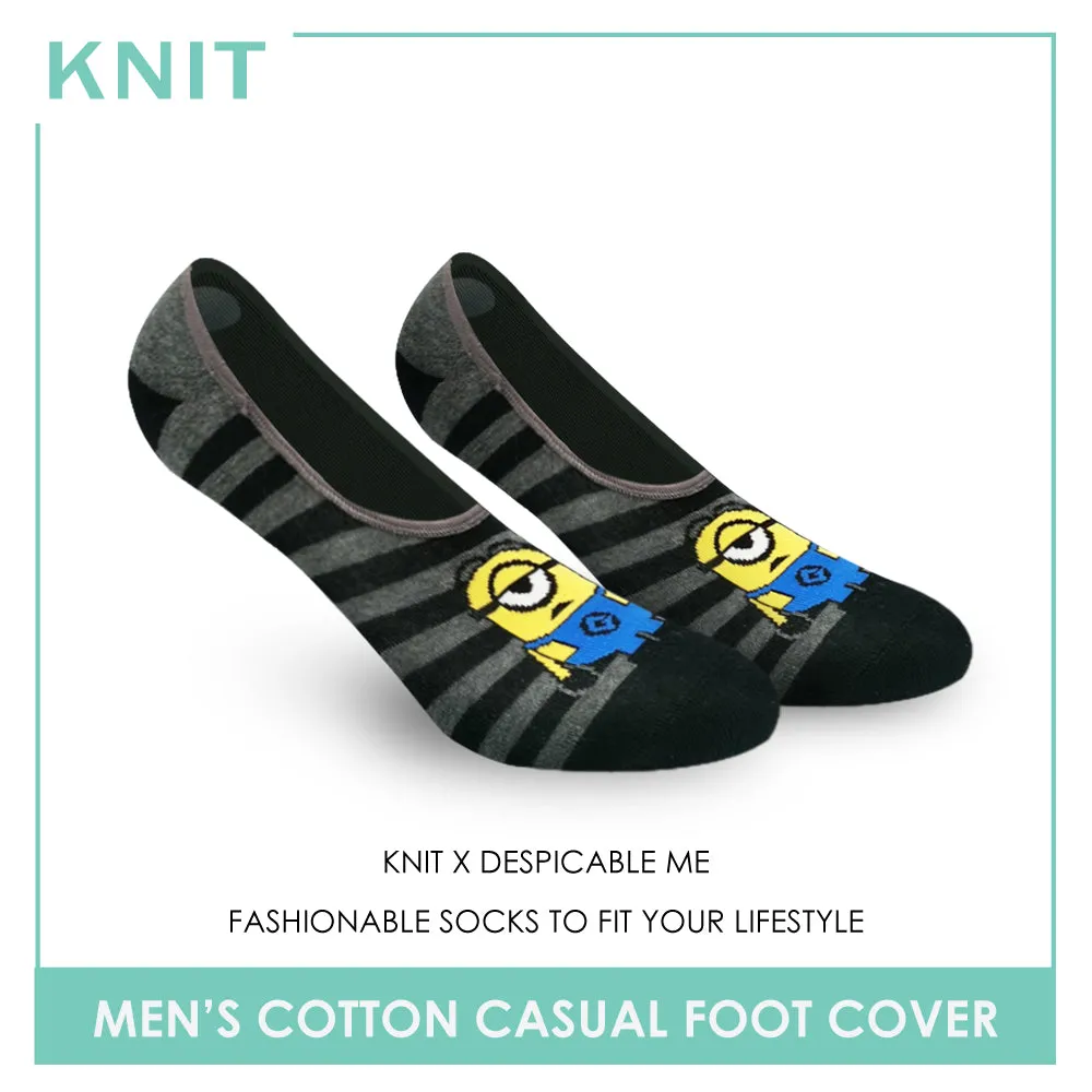Knit Men's Minions Fashion Printed Cotton Light Performance Foot Cover 1 pair KMDMF9404