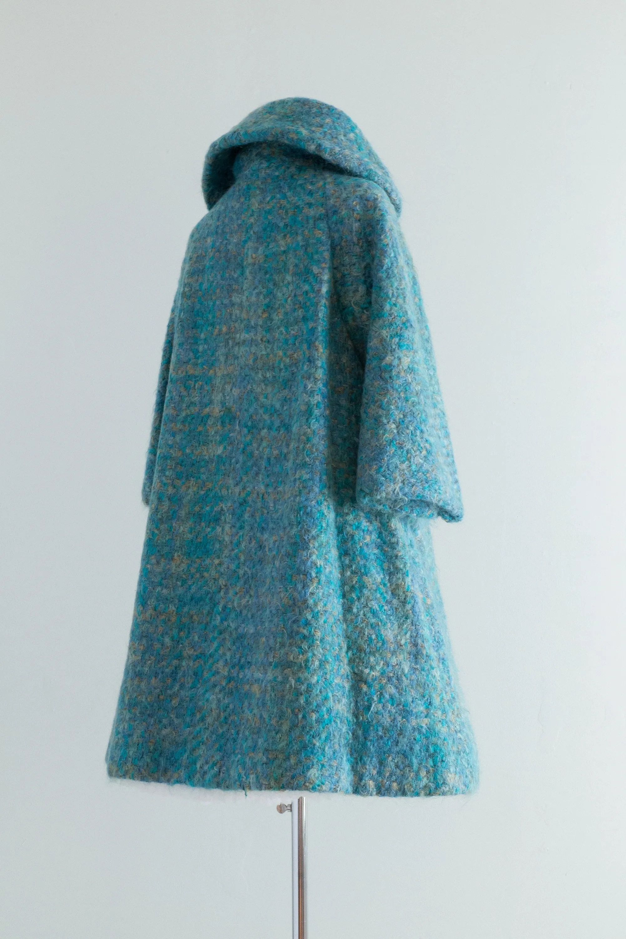 Late 1950's Lilli Ann Coat Woven Blue Swing Coat / Medium