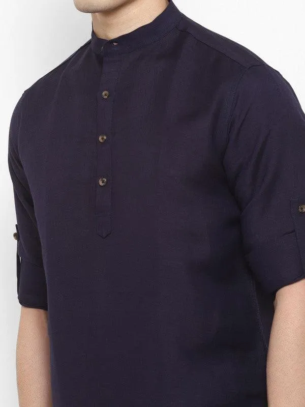 Life Roads full sleeve casualdark blue cotton shirt for Men and boys