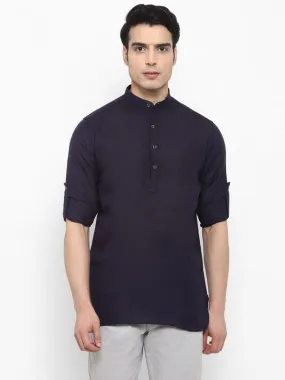 Life Roads full sleeve casualdark blue cotton shirt for Men and boys
